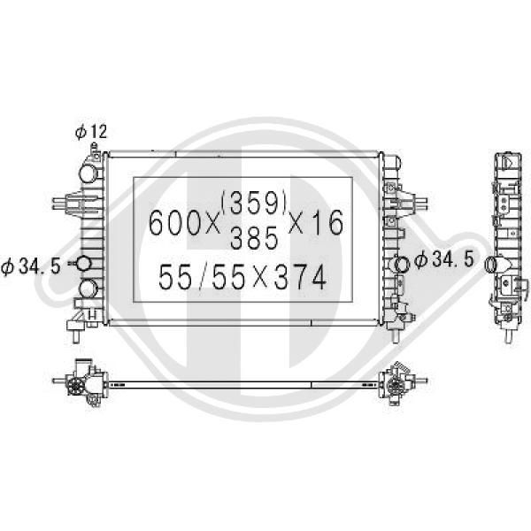 DCM2660 DIEDERICHS Радиатор, охлаждение двигателя