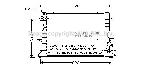 AU2184 AVA QUALITY COOLING Радиатор, охлаждение двигателя