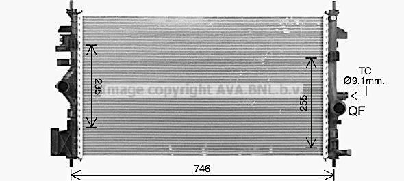 OL2731 AVA QUALITY COOLING Радиатор, охлаждение двигателя