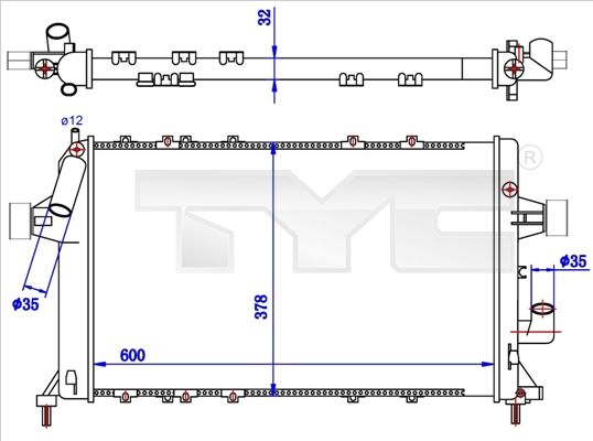 7250039R TYC Радиатор, охлаждение двигателя