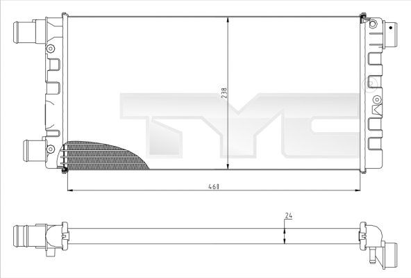 7090008 TYC Радиатор, охлаждение двигателя