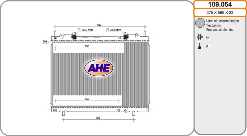 109064 AHE Радиатор, охлаждение двигателя