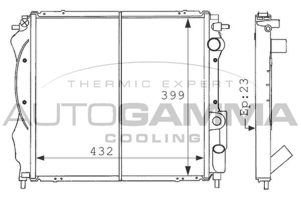 100885 AUTOGAMMA Радиатор, охлаждение двигателя