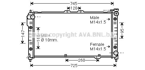 MZ2113 AVA QUALITY COOLING Радиатор, охлаждение двигателя