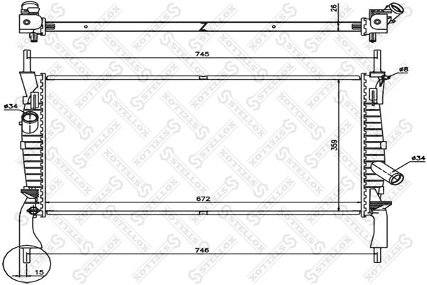 1026751SX STELLOX Радиатор, охлаждение двигателя