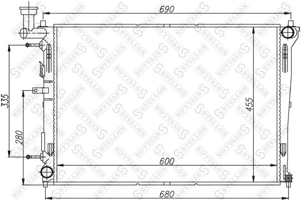 1025385SX STELLOX Радиатор, охлаждение двигателя