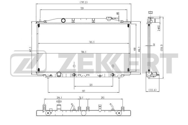 MK1574 ZEKKERT Радиатор, охлаждение двигателя