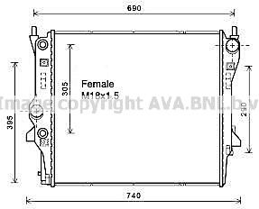 JR2053 AVA QUALITY COOLING Радиатор, охлаждение двигателя