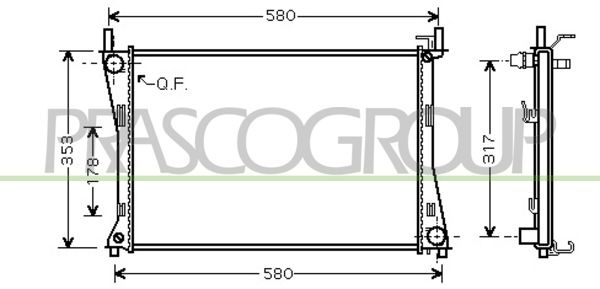 FD340R002 PRASCO Радиатор, охлаждение двигателя