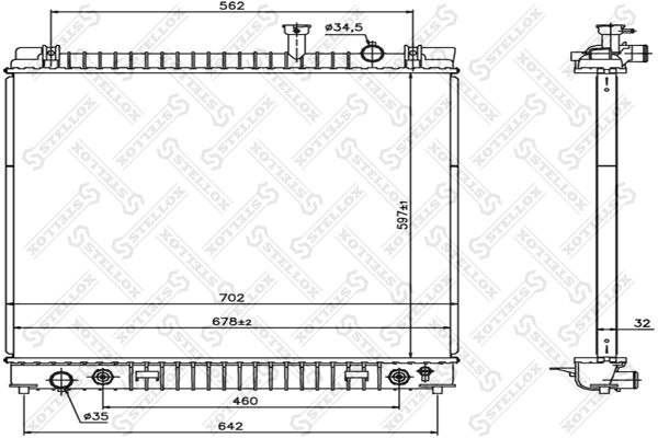 1026783SX STELLOX Радиатор, охлаждение двигателя