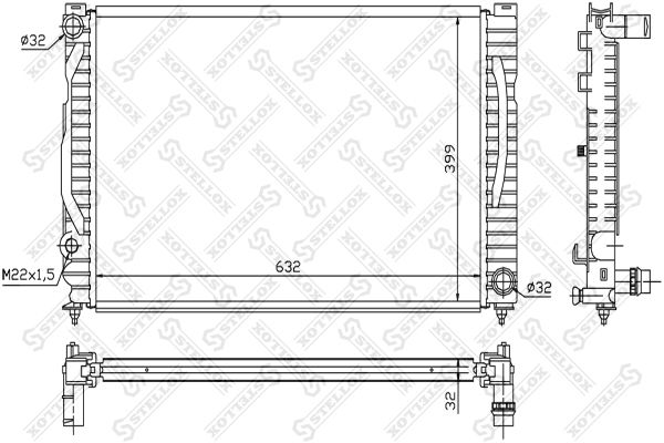 1025546SX STELLOX Радиатор, охлаждение двигателя