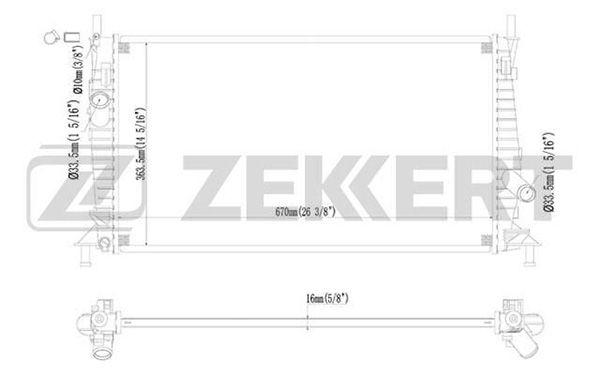 MK1128 ZEKKERT Радиатор, охлаждение двигателя