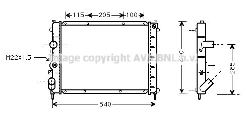 RTA2231 AVA QUALITY COOLING Радиатор, охлаждение двигателя