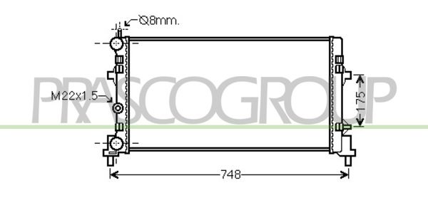 AD120R003 PRASCO Радиатор, охлаждение двигателя