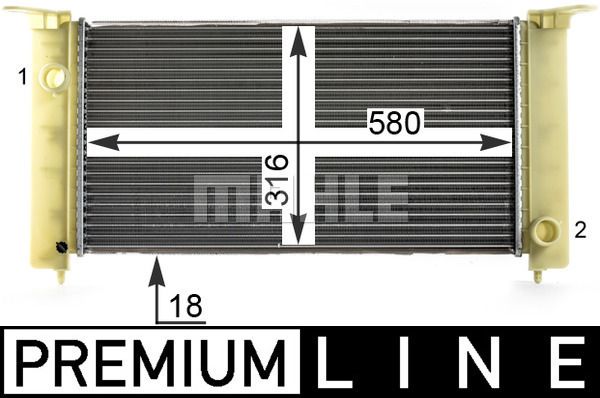 CR1992000P MAHLE Радиатор, охлаждение двигателя