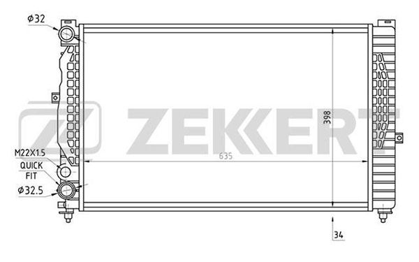 MK1335 ZEKKERT Радиатор, охлаждение двигателя