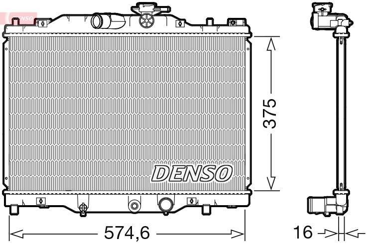 DRM44043 DENSO Радиатор, охлаждение двигателя