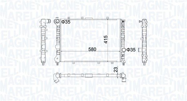 350213100700 MAGNETI MARELLI Радиатор, охлаждение двигателя