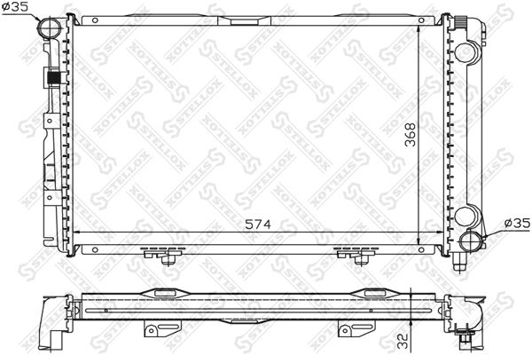 1025294SX STELLOX Радиатор, охлаждение двигателя