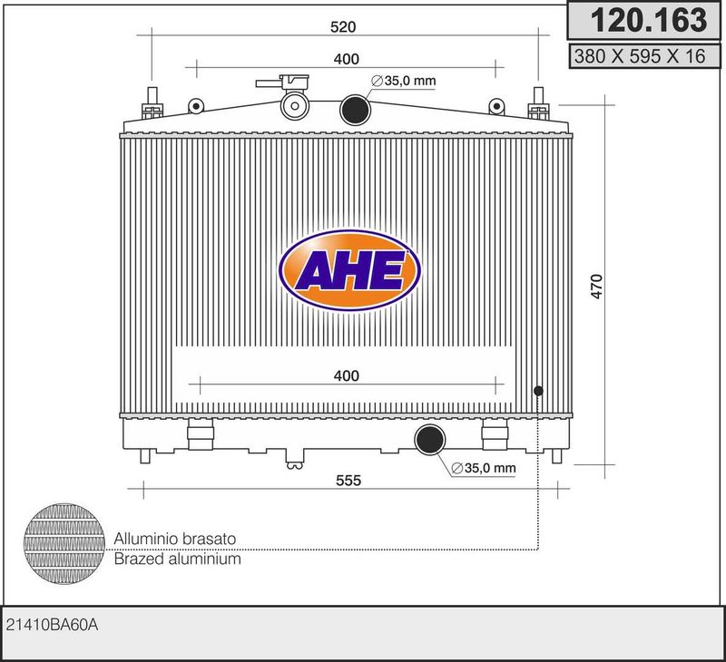 120163 AHE Радиатор, охлаждение двигателя