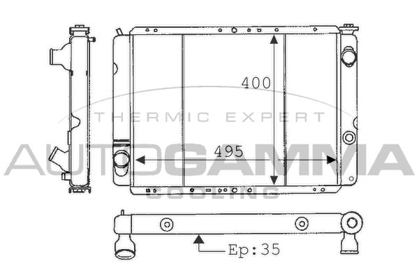 100788 AUTOGAMMA Радиатор, охлаждение двигателя