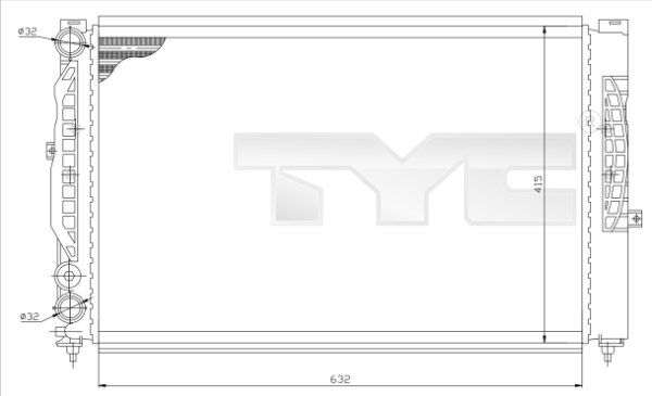 7370007 TYC Радиатор, охлаждение двигателя