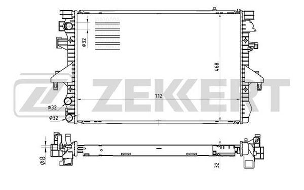 MK1454 ZEKKERT Радиатор, охлаждение двигателя