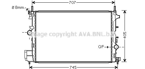 FT2338 AVA QUALITY COOLING Радиатор, охлаждение двигателя