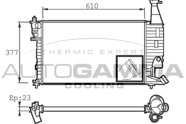 101175 AUTOGAMMA Радиатор, охлаждение двигателя
