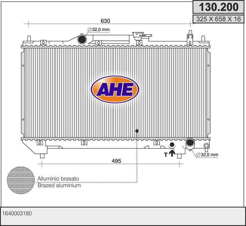 130200 AHE Радиатор, охлаждение двигателя