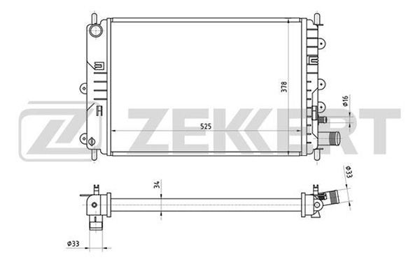 MK1265 ZEKKERT Радиатор, охлаждение двигателя