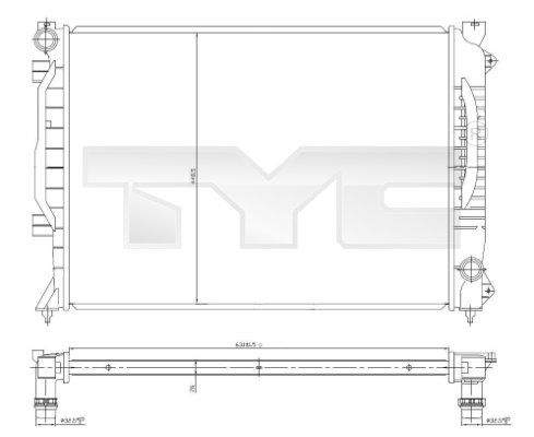 7020017 TYC Радиатор, охлаждение двигателя