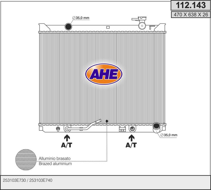 112143 AHE Радиатор, охлаждение двигателя