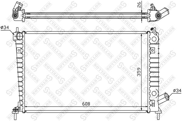 1026662SX STELLOX Радиатор, охлаждение двигателя