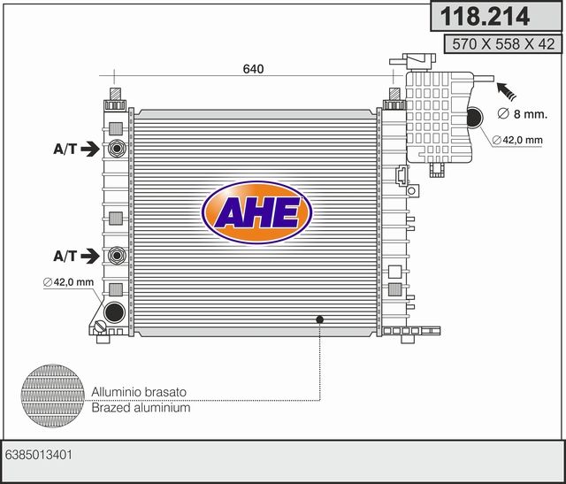 118214 AHE Радиатор, охлаждение двигателя