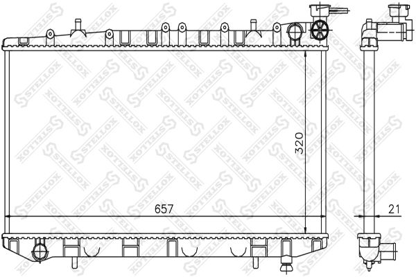 1025982SX STELLOX Радиатор, охлаждение двигателя