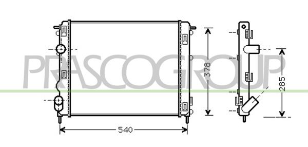 DA220R002 PRASCO Радиатор, охлаждение двигателя