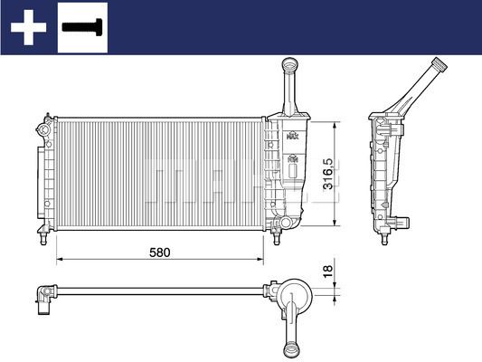 CR1104000S MAHLE Радиатор, охлаждение двигателя