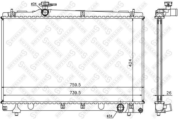 1026320SX STELLOX Радиатор, охлаждение двигателя