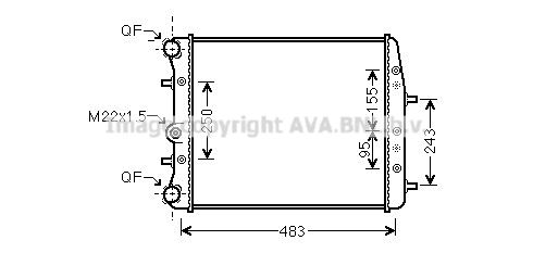 SAA2005 AVA QUALITY COOLING Радиатор, охлаждение двигателя