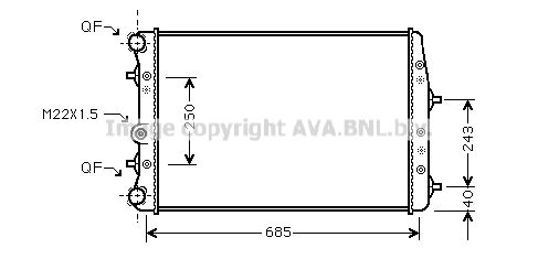 SAA2010 AVA QUALITY COOLING Радиатор, охлаждение двигателя