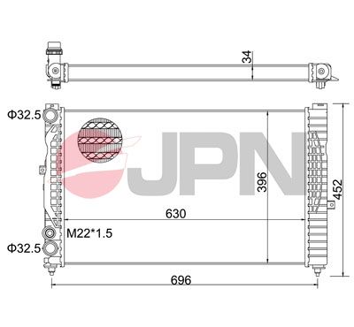 60C9001JPN JPN Радиатор, охлаждение двигателя