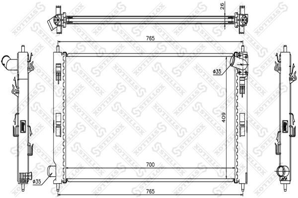 1025452SX STELLOX Радиатор, охлаждение двигателя