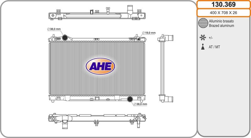 130369 AHE Радиатор, охлаждение двигателя