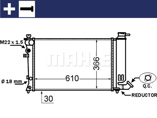 CR1431000S MAHLE Радиатор, охлаждение двигателя