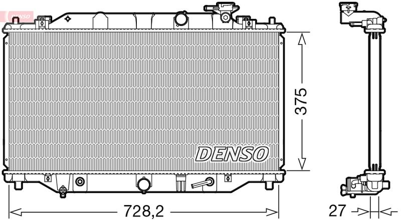 DRM44044 DENSO Радиатор, охлаждение двигателя