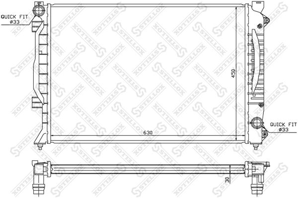 1025249SX STELLOX Радиатор, охлаждение двигателя