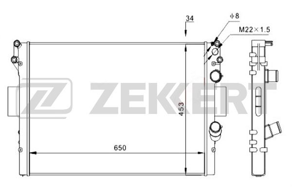 MK1210 ZEKKERT Радиатор, охлаждение двигателя