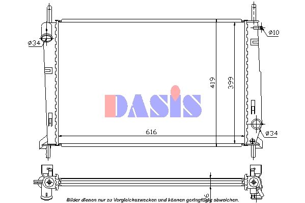 091580N AKS DASIS Радиатор, охлаждение двигателя