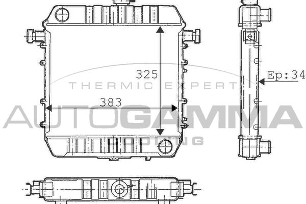 100656 AUTOGAMMA Радиатор, охлаждение двигателя